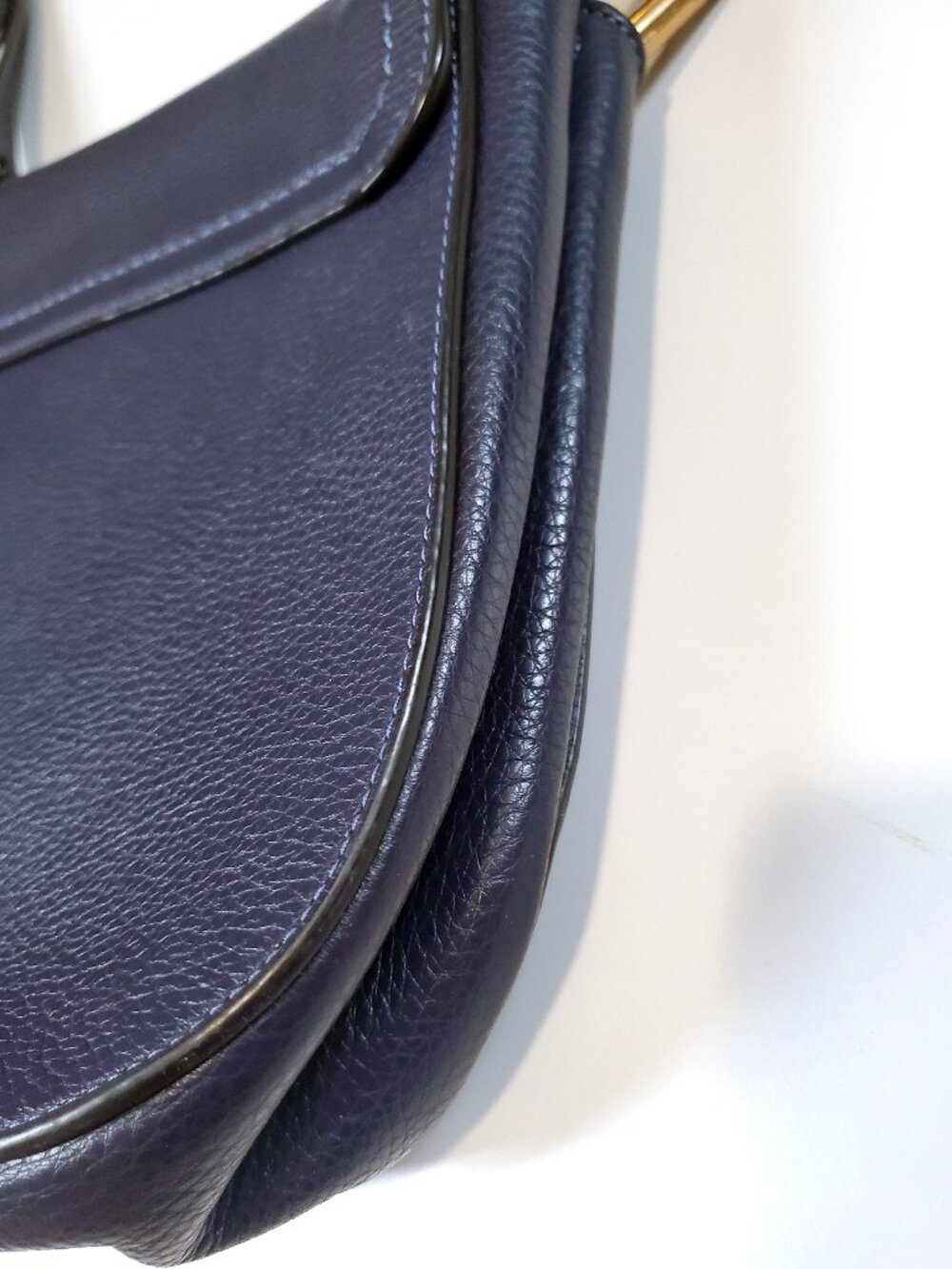 Marc Jacobs Maverick Large Saddle Shoulder Bag in Navy Blue Leather - Picture 8 of 13